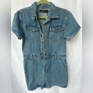 Lioness U Know What’s Up Denim Romper Size: L